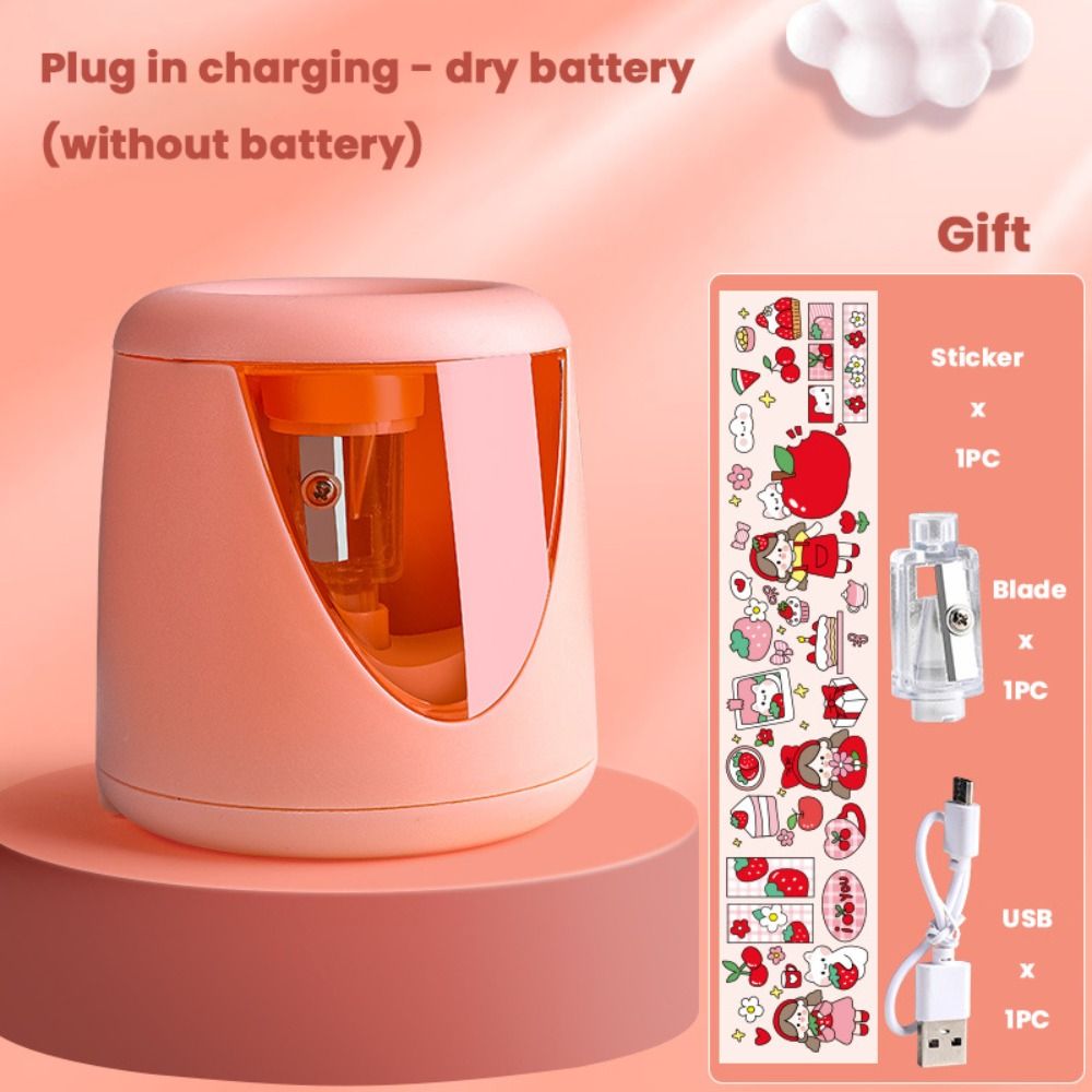 Electric Pencil Sharpener Usb - 学校用品 バッテリー/USB/充電式 漫画風 クリエイティブ文房具 スイッチ式 自動機械式ツール
