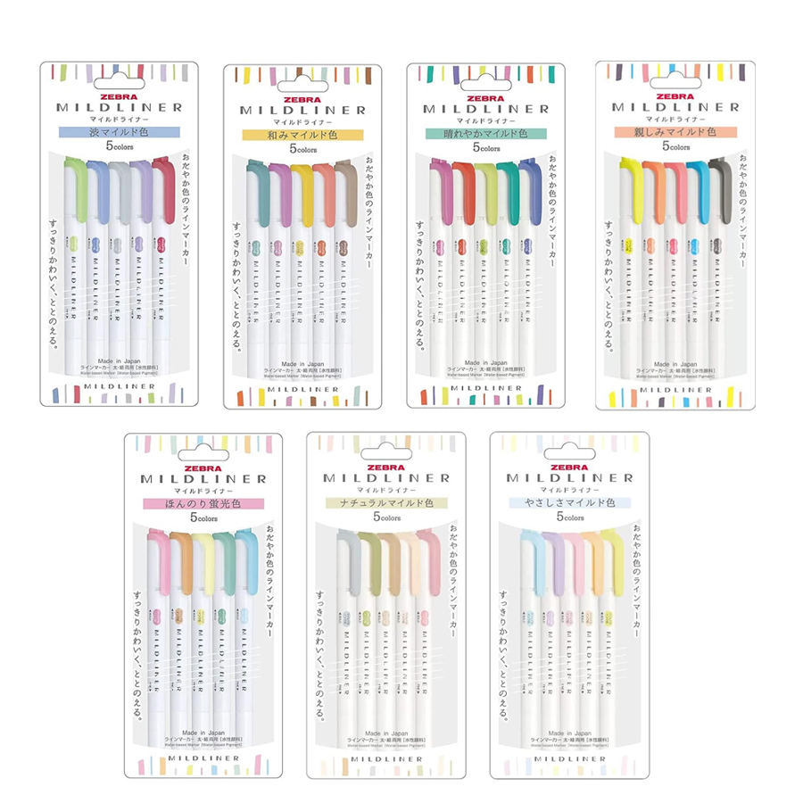 ゼブラマイルドライナーハイライターパステルフルセット 5/2 - Pastel Highlighter Set Double Ended のレビューと価格