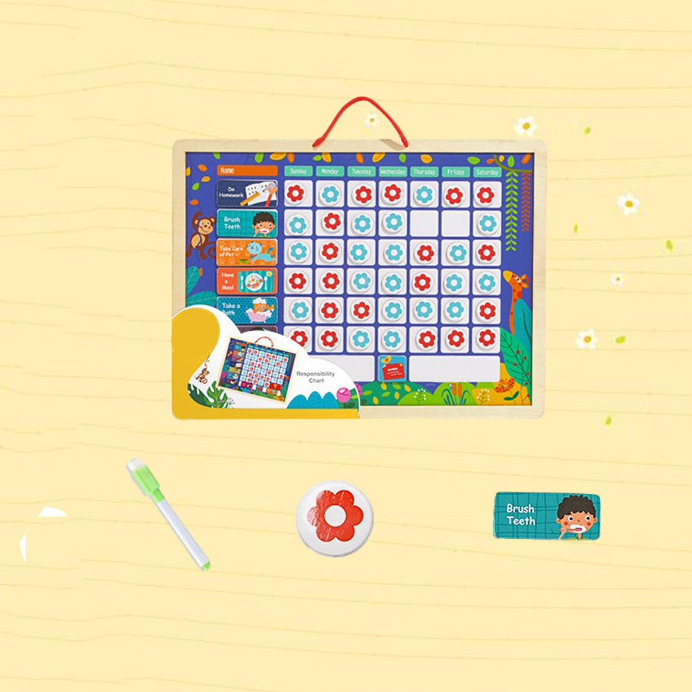 子供向けの磁石式責任表。木製の行動記録ボードで、幼児向けの教 - Kids Magnetic Reward Chart Board のレビューと価格