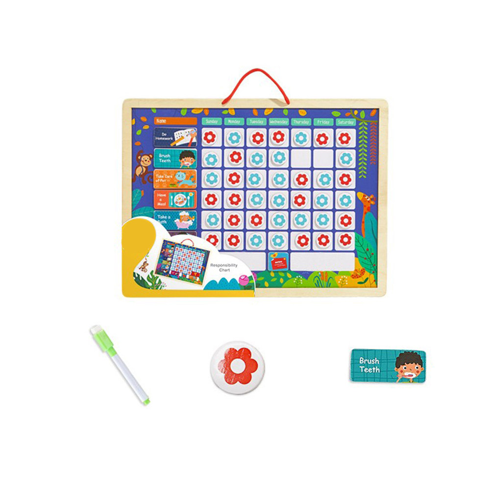 子供向けの磁石式責任表。木製の行動記録ボードで、幼児向けの教 - Kids Magnetic Reward Chart Board のレビューと価格