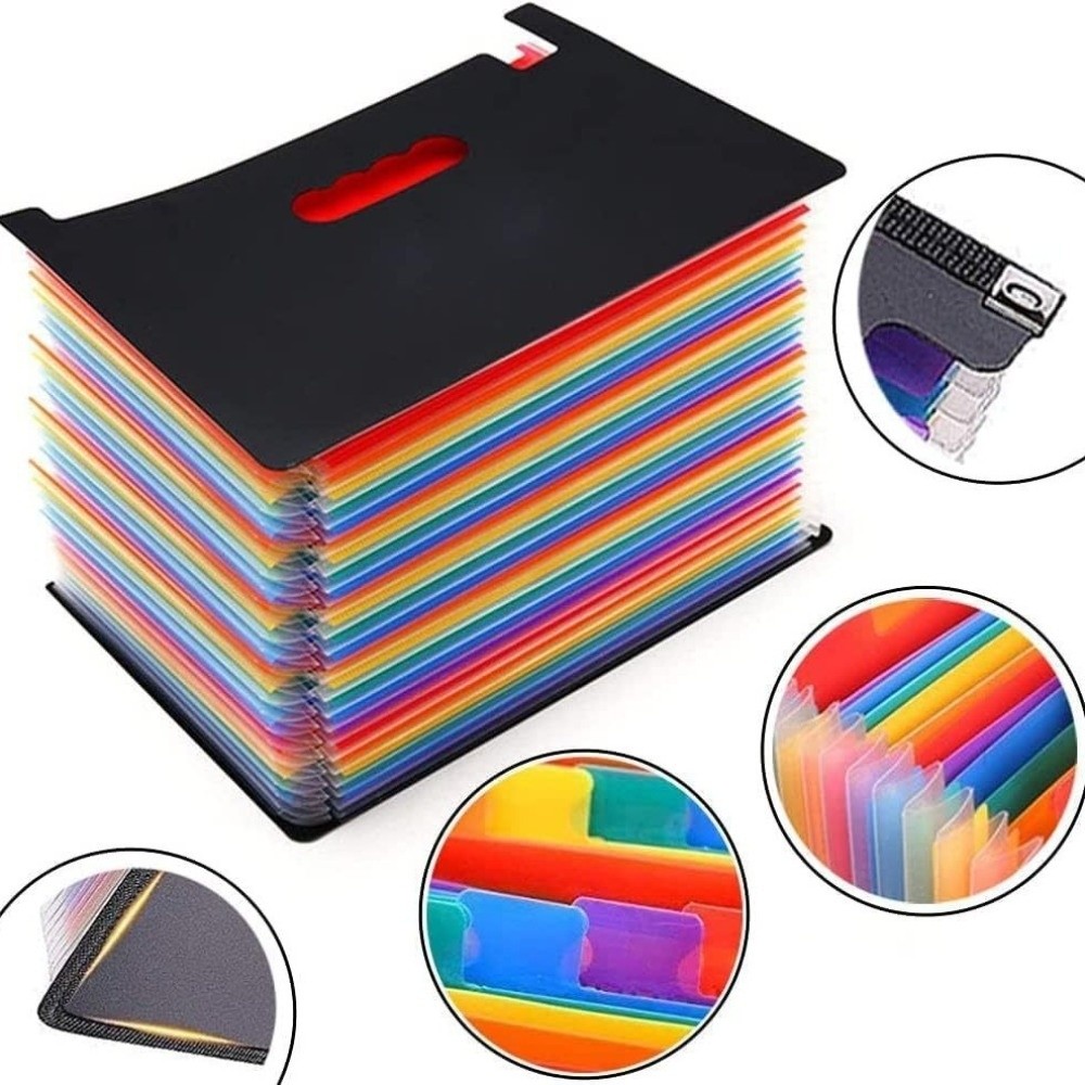 ポータブル 13/25 ポケット拡張ファイルボックス A4  - Expandable Accordion File Folder 13 Pockets のレビューと価格
