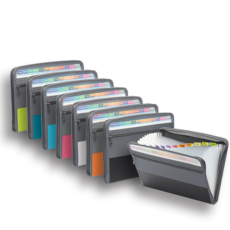 安全なジッパー付きアコーディオンファイルオーガナイザー、13 - Expandable Accordion File Folder 13 Pockets のレビューと価格