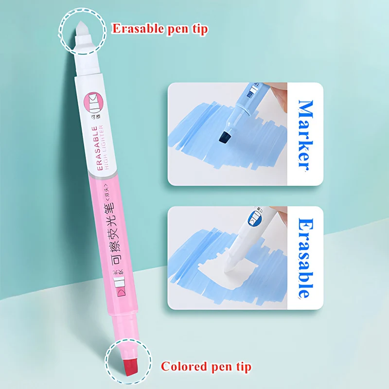 6 色消去可能な蛍光ペンセット両端パステルマーカー学生研究ノ - Pastel Highlighter Set Double Ended のレビューと価格