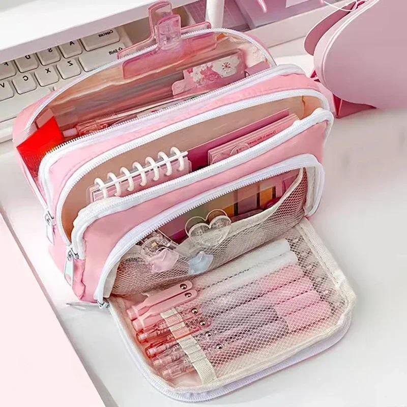 ポータブル大容量美的ペンシルバッグとスクールケースペンホルダ - Aesthetic Large Pencil Case Pouch のレビューと価格