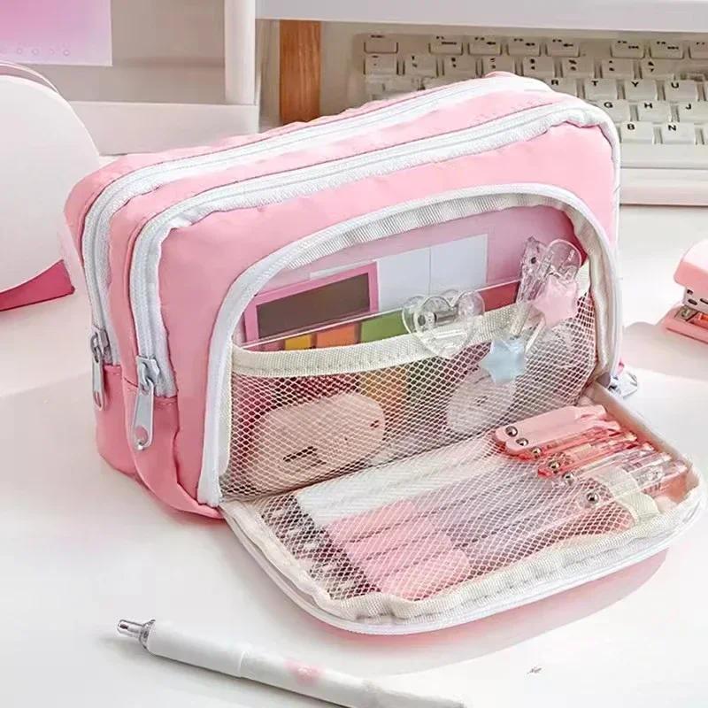 ポータブル大容量美的ペンシルバッグとスクールケースペンホルダ - Aesthetic Large Pencil Case Pouch のレビューと価格