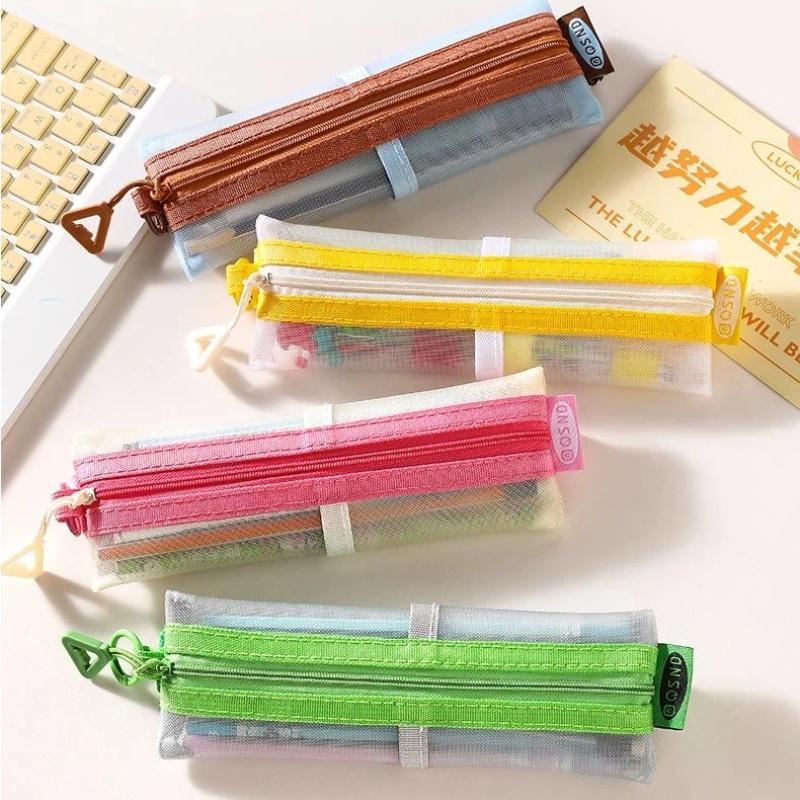 透明メッシュペンシルポーチ、ダブルジッパー、調節可能な固定ス - Clear Mesh Pencil Pouch For Exam のレビューと価格