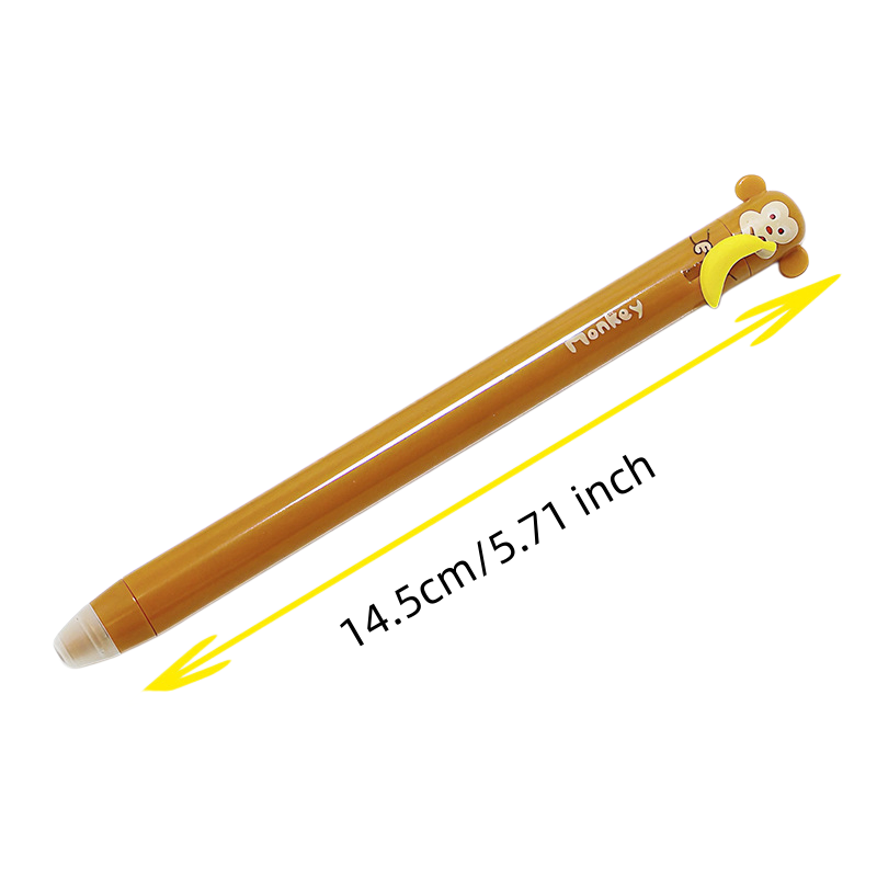 6本セットのかわいい漫画動物柄の繰り出し式消せるゲルペン、滑 - Retractable Eraser Pen Click のレビューと価格