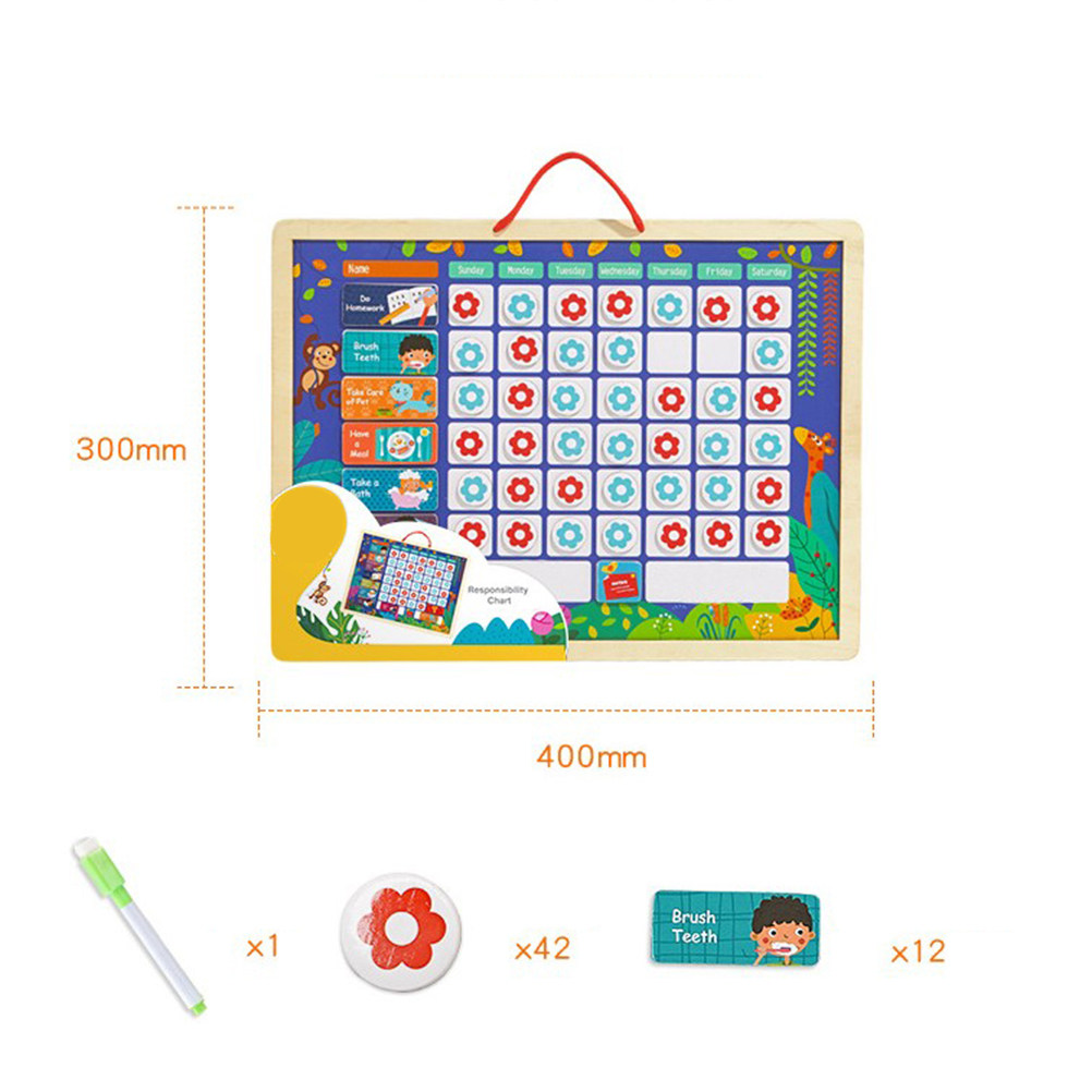 子供向けの教育用磁石式責任表、良好な行動記録ボード、幼児の自 - Kids Magnetic Reward Chart Board のレビューと価格